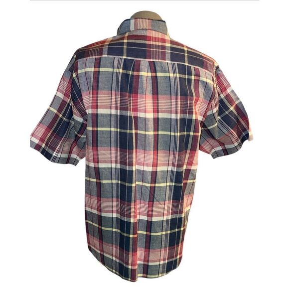 Vtg Club Room Men’s Madras Plaid Short Sleeve Shirt Sz. XL Picnic Fathers Dad - Picture 4 of 7